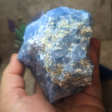 Blue Calcite & Peridot Specimen (Rare)~CRBCPER5