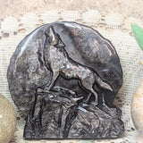 Silver Sheen Obsidian Wolf Carving #1~CRSSOWC1