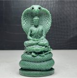 Green Aventurine Buddha and Cobra~CRBUDCOB
