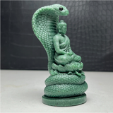 Green Aventurine Buddha and Cobra~CRBUDCOB