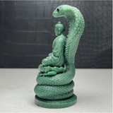 Green Aventurine Buddha and Cobra~CRBUDCOB