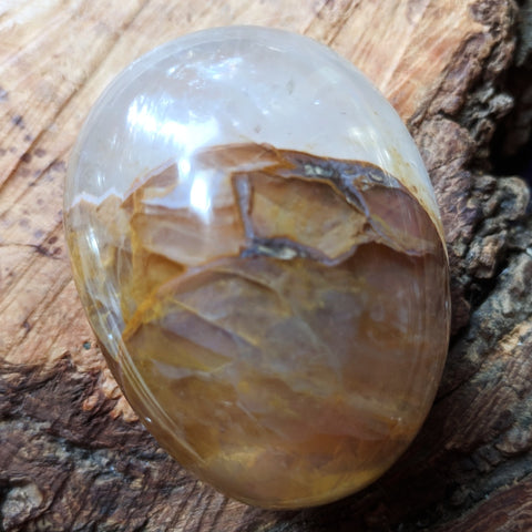 Golden Healer Quartz Palm Stone~CRGHQP08