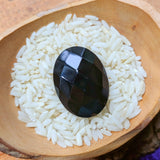 Black Jade-Faceted Cabochon CRBJADF2