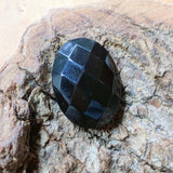 Black Jade-Faceted Cabochon CRBJADF2