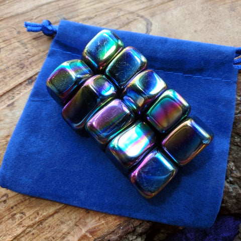 Ten Rainbow Magnetic Hematite Tumbled~TUMMRHEM