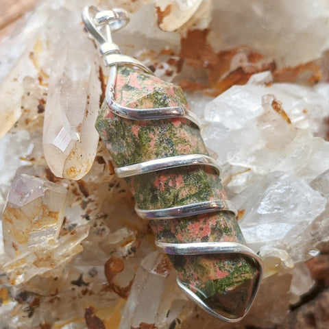 Unakite Point Pendant~JSPUNPP2