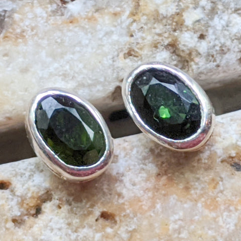 Green Tourmaline Post Earrings~JSSGTFE1