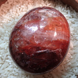 Red Hematoid Quartz Palm Stone~CRRHPS27