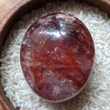 Red Hematoid Quartz Palm Stone~CRRHPS27