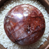 Red Hematoid Quartz Palm Stone~CRRHPS28