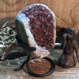 Amethyst Geode on Metal Stand~CRAMMS03