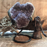 Amethyst Geode on Metal Stand~CRAMMS04