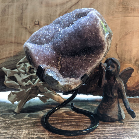 Amethyst Geode on Metal Stand~CRAMMS14