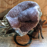 Amethyst Geode on Metal Stand~CRAMMS14