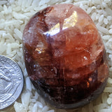 Red Hematoid Quartz Palm Stone~CRRHPS05