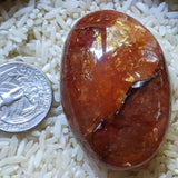 Red Hematoid Quartz Palm Stone~CRRHPS09