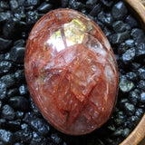 Red Hematoid Quartz Palm Stone~CRRHPS16