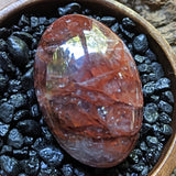 Red Hematoid Quartz Palm Stone~CRRHPS20