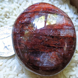 Red Hematoid Quartz Palm Stone~CRRHPS21