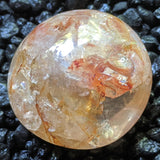 Red Hematoid Quartz Palm Stone~CRRHPS22