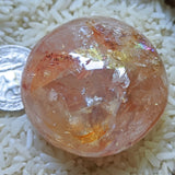 Red Hematoid Quartz Palm Stone~CRRHPS22