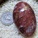 Red Hematoid Quartz Palm Stone~CRRHPS25