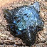 Labradorite Wolfs Head Carving~ CRLABWHC