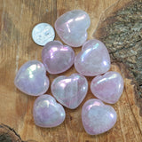 Titanium Rose Quartz Hearts (Aura Quartz)~CRTRQHRT