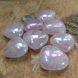 Titanium Rose Quartz Hearts (Aura Quartz)~CRTRQHRT