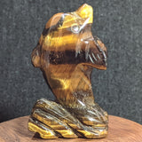 Stone Animal Carving~Tiger Eye Dolphin~CRSACV25