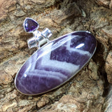 Chevron Amethyst & Amethyst Pendant~JSSCHAMY