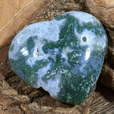 Moss Agate Druzy Heart~CRMADH03