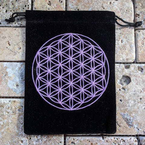 Flower of Life Embroidered Pouch~TEXFOLP1