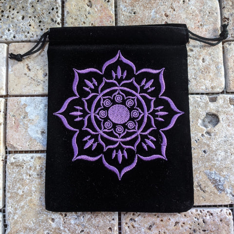 Lotus Embroidered Pouch~TEXLOTP1