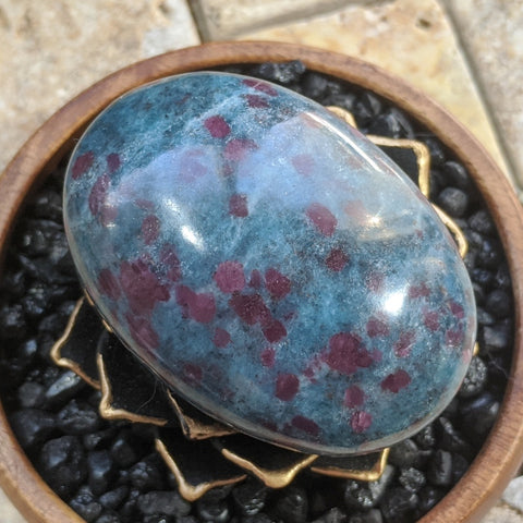 Ruby & Kyanite Palm Stone~CRRBKYP2