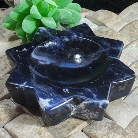 Sodalite Eight Pointed Star Bowl~CRSLHB11