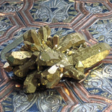 Gold Aura Quartz Cluster~CRGAQC01