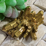 Gold Aura Quartz Cluster~CRGAQC01