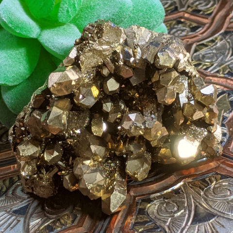 Gold Aura Quartz Cluster~CRGAQC03