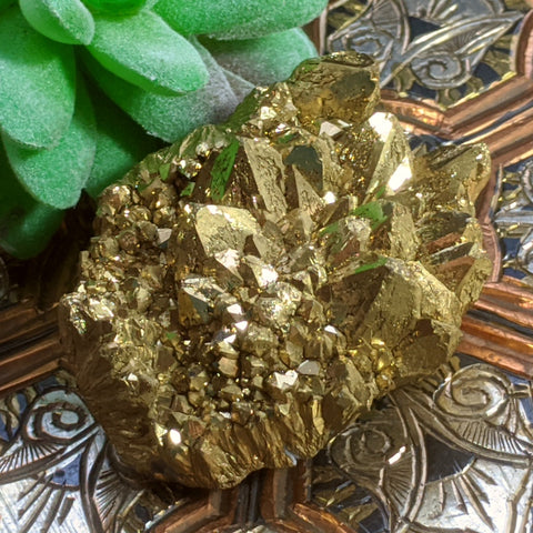 Gold Aura Quartz Cluster~CRGAQC06