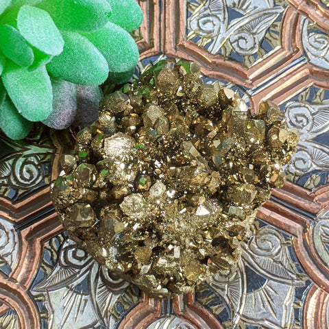 Gold Aura Quartz Cluster~CRGAQC08