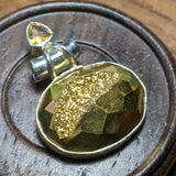 Gold Aura Quartz & Citrine Pendant~JSSGAQCP