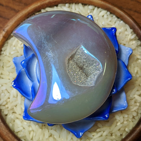 Angel Aura Druzy Agate Moon~CRADAM03