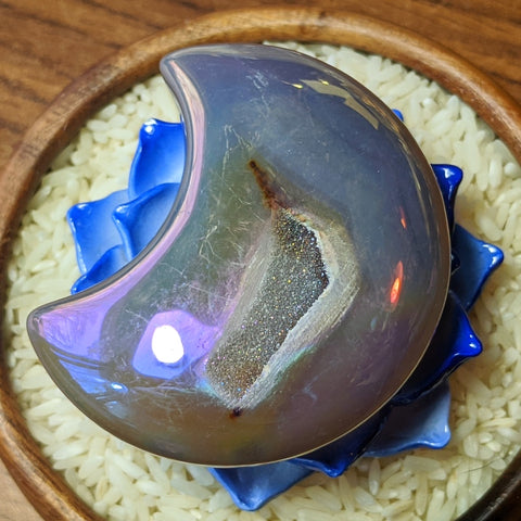 Angel Aura Druzy Agate Moon~CRADAM04