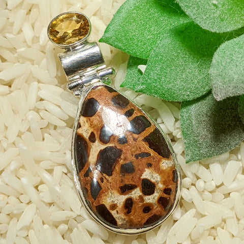 Bauxite & Citrine Pendant~JSSBAUX3