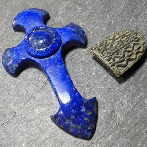 Lapis Lazuli Cross Carving~ CRLAPCR2