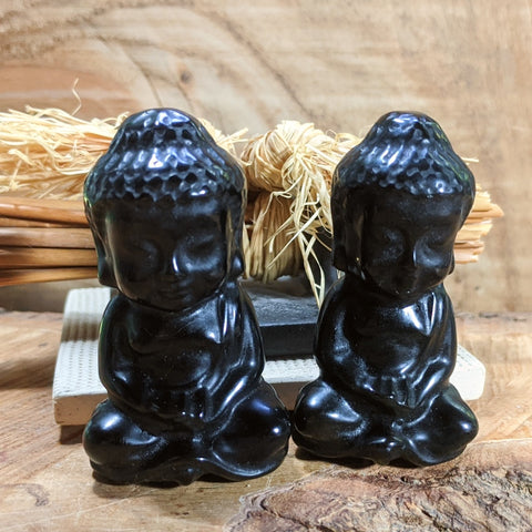 Gold Sheen Obsidian Buddha Carving- CRGSOBUD