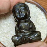 Gold Sheen Obsidian Buddha Carving- CRGSOBUD