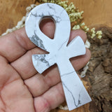 Howlite Ankh~CRHANKHC