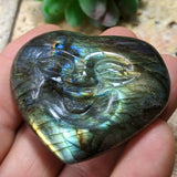 Labradorite Happy face Heart~CRLABHFH
